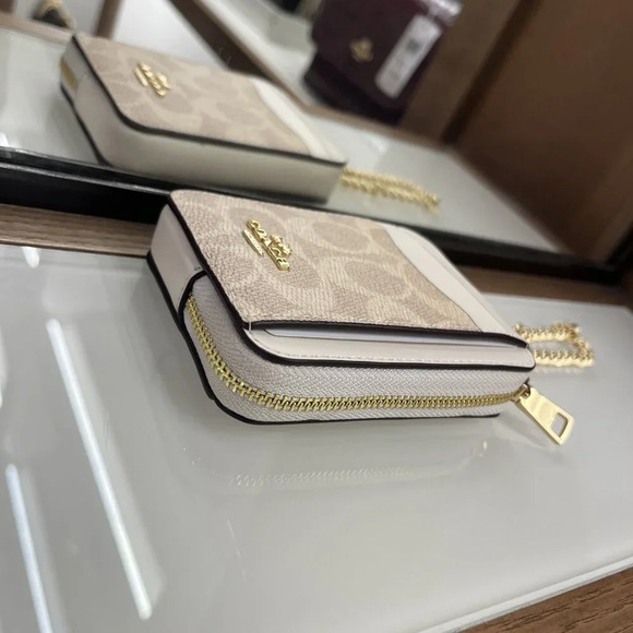 ZIP CARD CASE IN SIGNATURE CANVAS (COACH CW883 IMXDM) - Picture 2 of 6